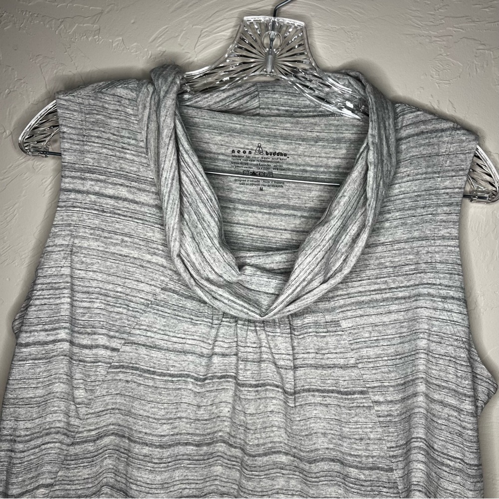 Neon Buddha Bali Gray Brown Ombre Cowl Neck Tunic Top - Picture 3 of 10